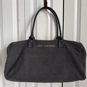 John Varvatos Gray Canvas Duffel Bag